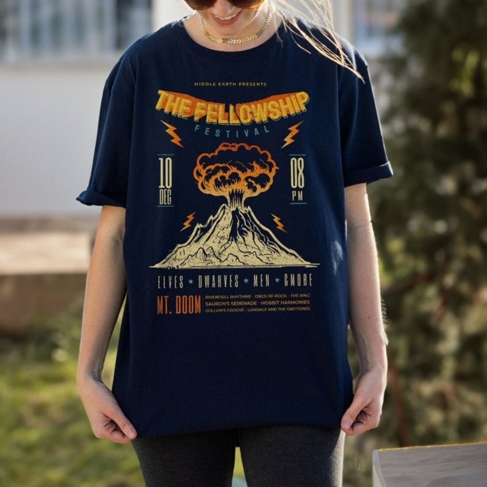 The Fellowship LOTR Shirt Middle Earth Classic Unisex Retro T-shirt